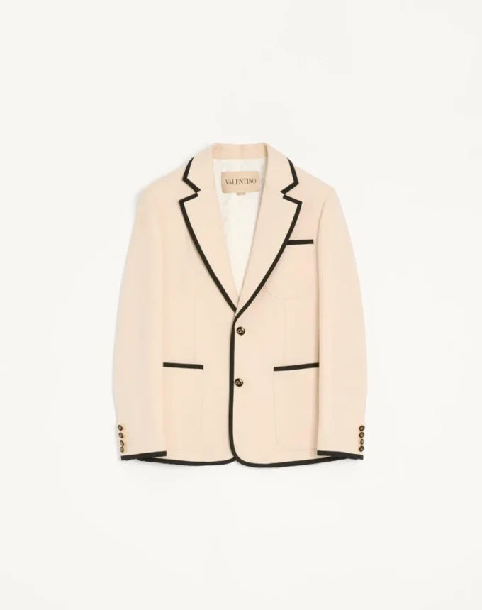 Valentino Einreihige Jacke aus Wollgabardine Valentino Einreihige Jacke aus Wollgabardine