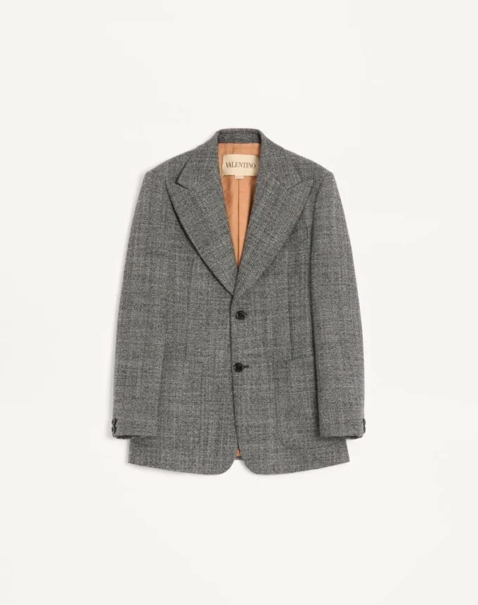 Valentino Einreihige Mouliné-Wolljacke Valentino Einreihige Mouliné-Wolljacke