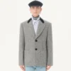 Valentino Einreihige Wolljacke mit Chevron-Muster Valentino Einreihige Wolljacke mit Chevron-Muster
