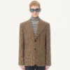 Valentino Einreihige Wolljacke mit Glencheck-Muster Valentino Einreihige Wolljacke mit Glencheck-Muster