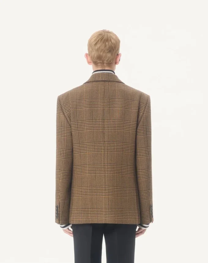 Valentino Einreihige Wolljacke mit Glencheck-Muster Valentino Einreihige Wolljacke mit Glencheck-Muster