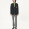 Valentino Einreihige Wolljacke mit Valentino-Patch Valentino Einreihige Wolljacke mit Valentino-Patch