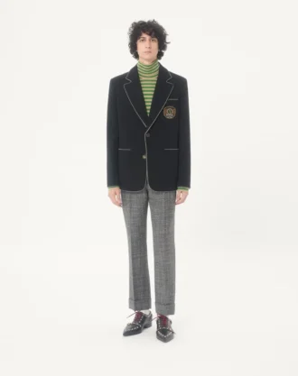 Valentino Einreihige Wolljacke mit Valentino-Patch