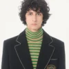 Valentino Einreihige Wolljacke mit Valentino-Patch Valentino Einreihige Wolljacke mit Valentino-Patch