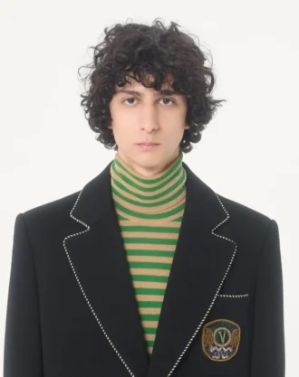 Valentino Einreihige Wolljacke mit Valentino-Patch