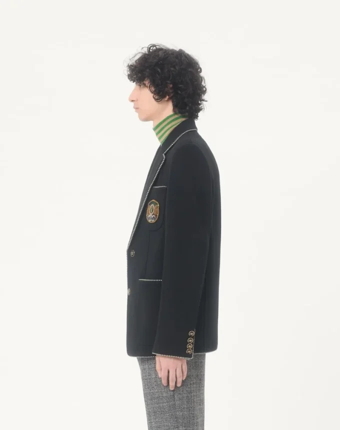 Valentino Einreihige Wolljacke mit Valentino-Patch Valentino Einreihige Wolljacke mit Valentino-Patch