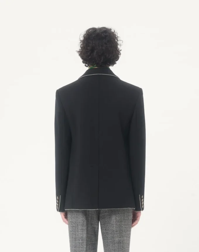 Valentino Einreihige Wolljacke mit Valentino-Patch Valentino Einreihige Wolljacke mit Valentino-Patch