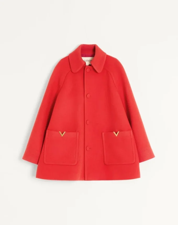 Valentino Einreihiger Mantel aus Woll-Drapé Valentino Einreihiger Mantel aus Woll-Drapé