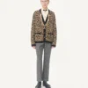Valentino Wollcardigan mit Fauve Eclat Animal Print Jacquard Valentino Wollcardigan mit Fauve Eclat Animal Print Jacquard