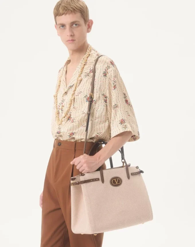 Valentino Garavani Antibes Medium Canvas Shopping Bag Valentino Garavani Antibes Medium Canvas Shopping Bag