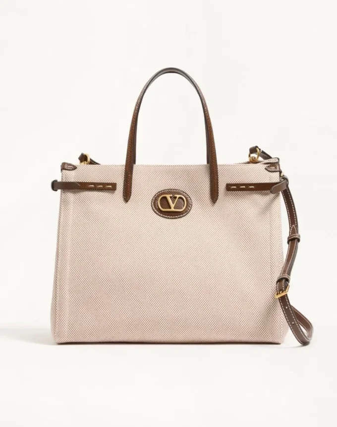 Valentino Garavani Antibes Medium Canvas Shopping Bag Valentino Garavani Antibes Medium Canvas Shopping Bag