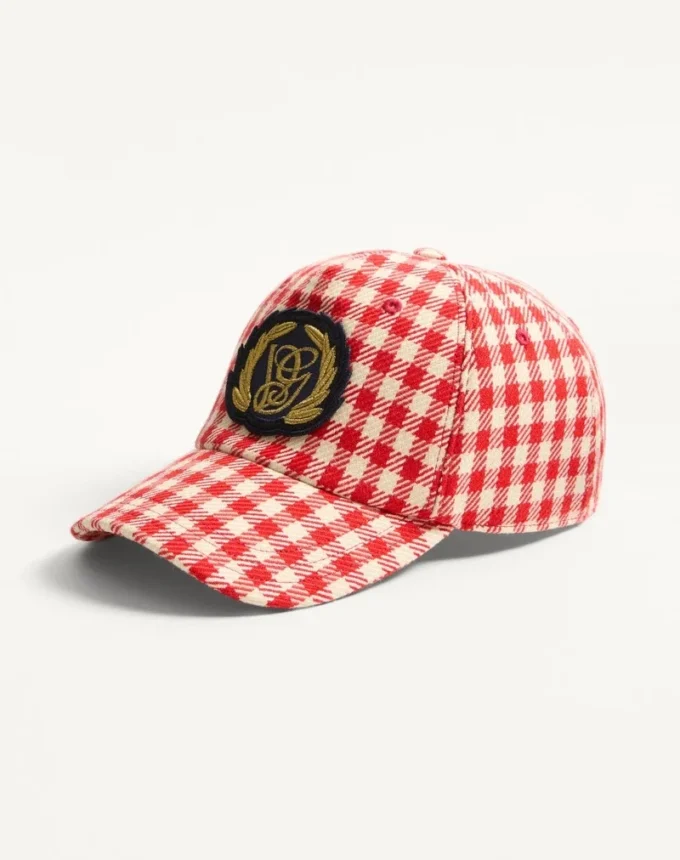 Valentino Garavani Baseballkappe aus Baumwolle und Wolle mit Aufnäher Valentino Garavani Baseballkappe aus Baumwolle und Wolle mit Aufnäher