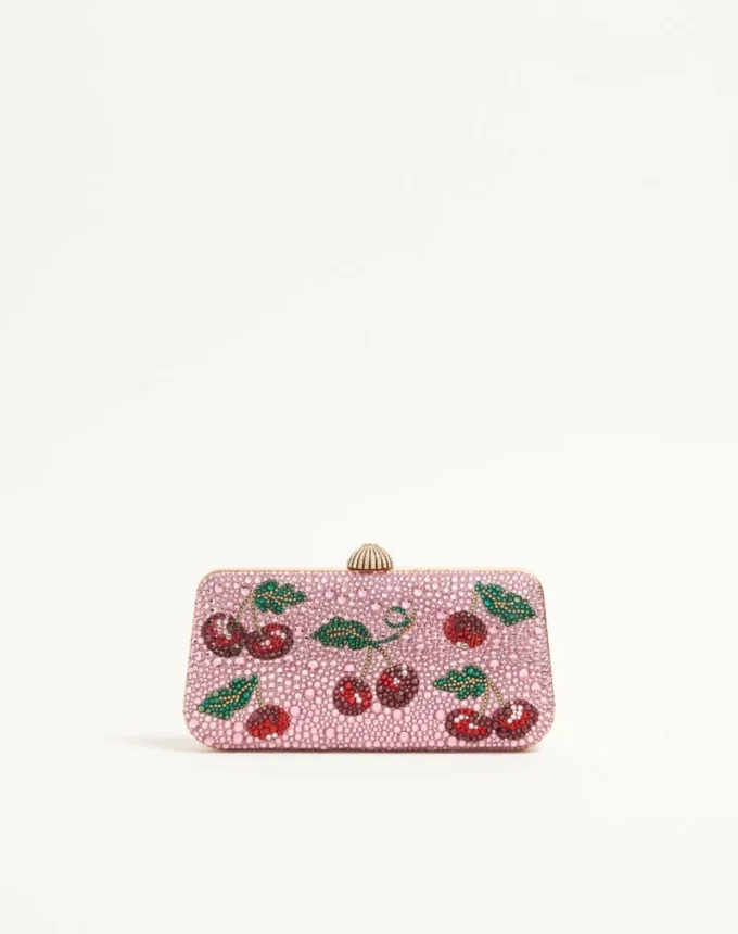 Valentino Garavani Carry Secrets Minaudiere mit Cherryfic-Strassmotiv Valentino Garavani Carry Secrets Minaudiere mit Cherryfic-Strassmotiv