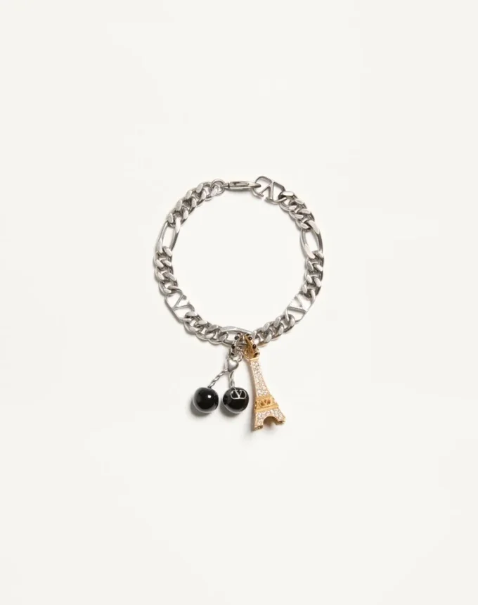 Valentino Garavani Chez Valentino Armband aus Metall, Emaille und Swarovski®-Strasssteinen Valentino Garavani Chez Valentino Armband aus Metall, Emaille und Swarovski®-Strasssteinen