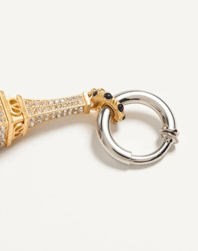 Valentino Garavani Chez Valentino Einzelner Ohrring aus Metall und Swarovski®-Kristallen Valentino Garavani Chez Valentino Einzelner Ohrring aus Metall und Swarovski®-Kristallen