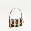 Valentino Garavani DeVain Kleine Schultertasche aus Raffia mit Wellenmuster Valentino Garavani DeVain Kleine Schultertasche aus Raffia mit Wellenmuster