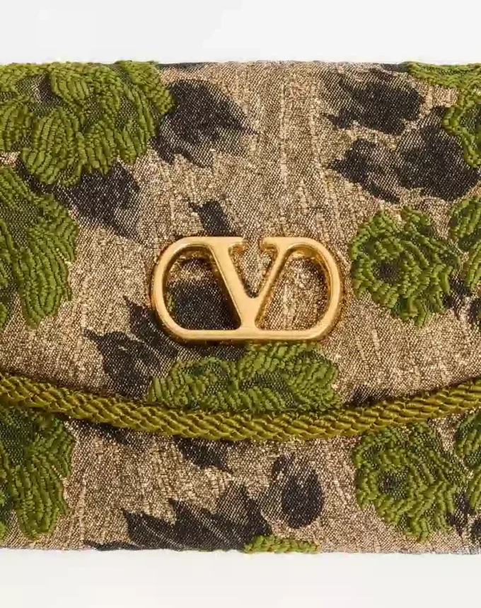 Valentino Garavani DeVain Kleine Umhängetasche aus Jacquard-Lurex-Stoff Valentino Garavani DeVain Kleine Umhängetasche aus Jacquard-Lurex-Stoff