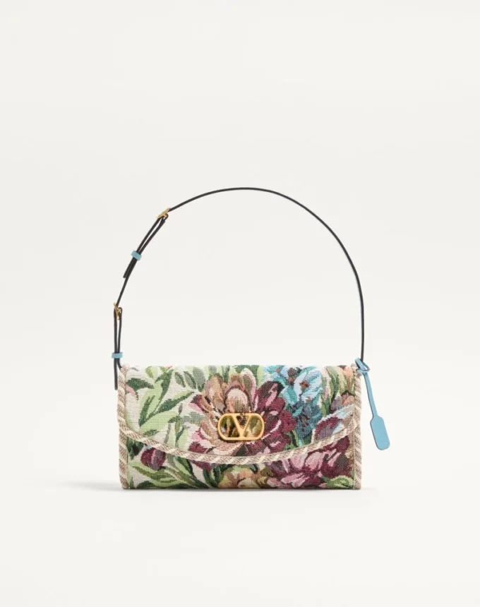 Valentino Garavani DeVain Kleine Umhängetasche aus Voyage Imaginaire Jacquard-Stoff Valentino Garavani DeVain Kleine Umhängetasche aus Voyage Imaginaire Jacquard-Stoff
