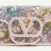 Valentino Garavani Locò Kleine bestickte Umhängetasche mit Juwelenlogo Valentino Garavani Locò Kleine bestickte Umhängetasche mit Juwelenlogo