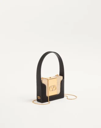 Valentino Garavani Minaumorphe Minaudière aus Metall mit Swarovski®-Kristallen und Satinbeutel