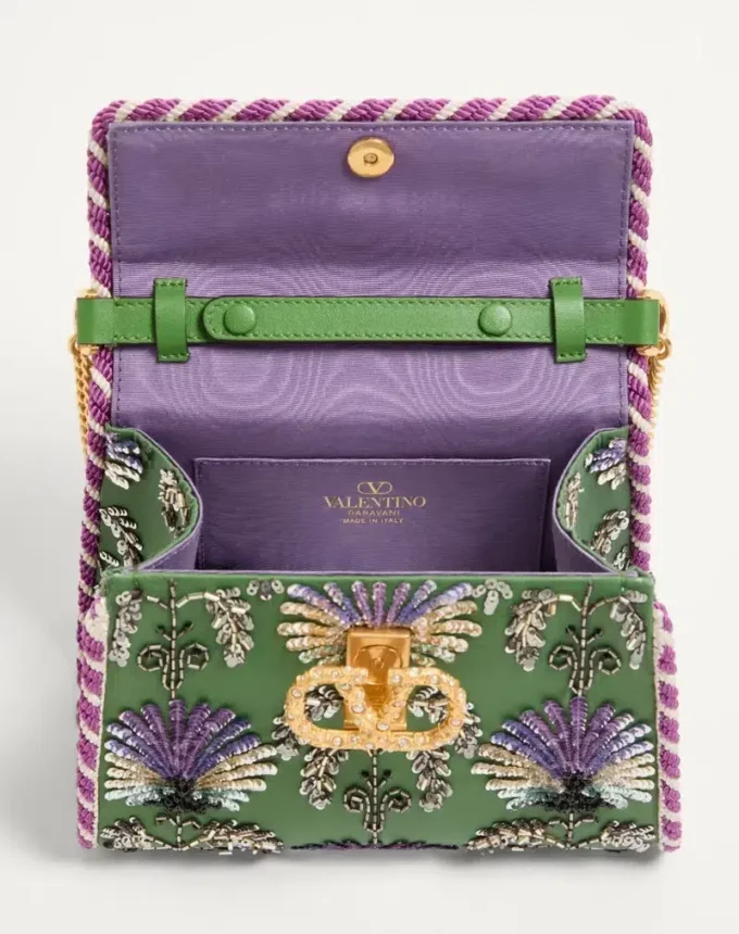 Valentino Garavani Mini Vsling bestickte Handtasche mit Juwelenlogo Valentino Garavani Mini Vsling bestickte Handtasche mit Juwelenlogo