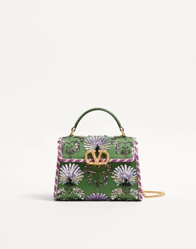 Valentino Garavani Mini Vsling bestickte Handtasche mit Juwelenlogo Valentino Garavani Mini Vsling bestickte Handtasche mit Juwelenlogo