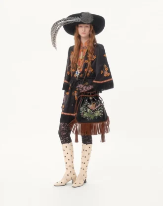 Valentino Garavani Nellcôte Alice bestickte Tasche mit Fransen