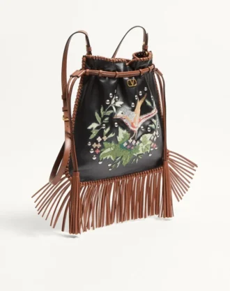 Valentino Garavani Nellcôte Alice bestickte Tasche mit Fransen