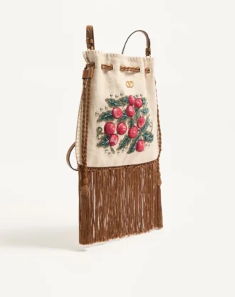 Valentino Garavani Nellcôte Alice bestickte Tasche mit Fransen