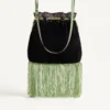 Valentino Garavani Nellcôte Alice bestickte Tasche mit Fransen Valentino Garavani Nellcôte Alice bestickte Tasche mit Fransen