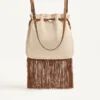 Valentino Garavani Nellcôte Alice bestickte Tasche mit Fransen Valentino Garavani Nellcôte Alice bestickte Tasche mit Fransen