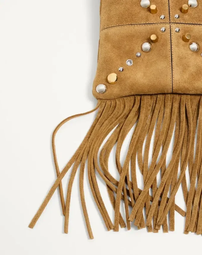 Valentino Garavani Nellcôte Kleine Schultertasche aus Wildleder mit Fransen Valentino Garavani Nellcôte Kleine Schultertasche aus Wildleder mit Fransen