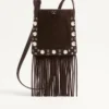 Valentino Garavani Nellcôte Kleine Schultertasche aus Wildleder mit Fransen Valentino Garavani Nellcôte Kleine Schultertasche aus Wildleder mit Fransen