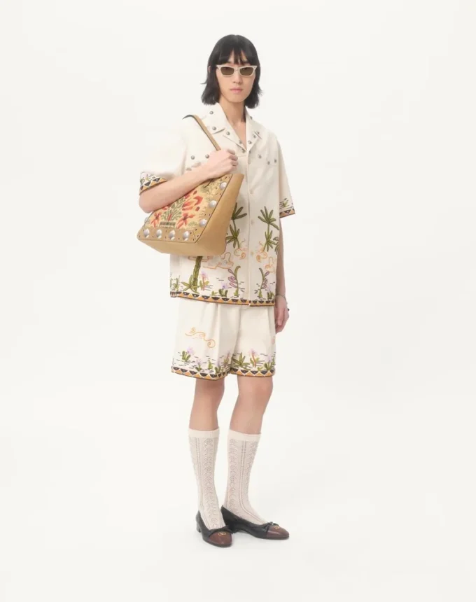 Valentino Garavani Nellcôte Medium Shopping Bag aus Jacquard-Stoff Valentino Garavani Nellcôte Medium Shopping Bag aus Jacquard-Stoff
