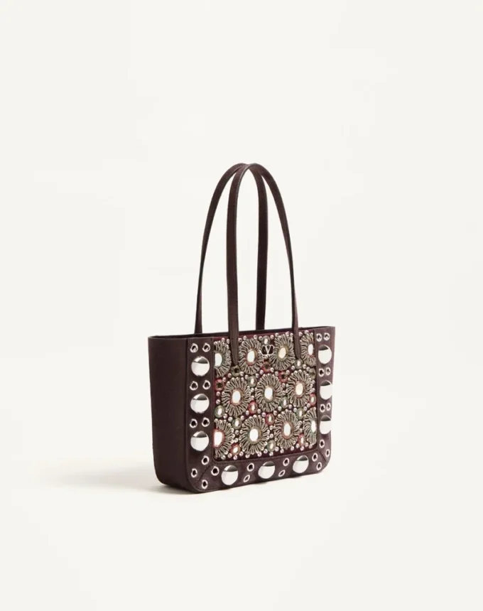 Valentino Garavani Nellcôte Mini-Einkaufstasche mit Stickerei Valentino Garavani Nellcôte Mini-Einkaufstasche mit Stickerei