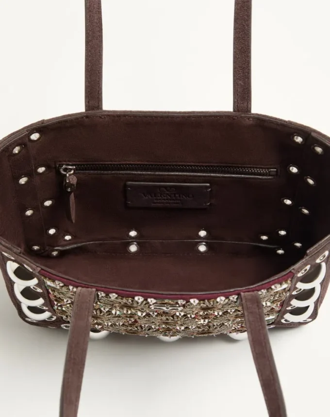 Valentino Garavani Nellcôte Mini-Einkaufstasche mit Stickerei Valentino Garavani Nellcôte Mini-Einkaufstasche mit Stickerei