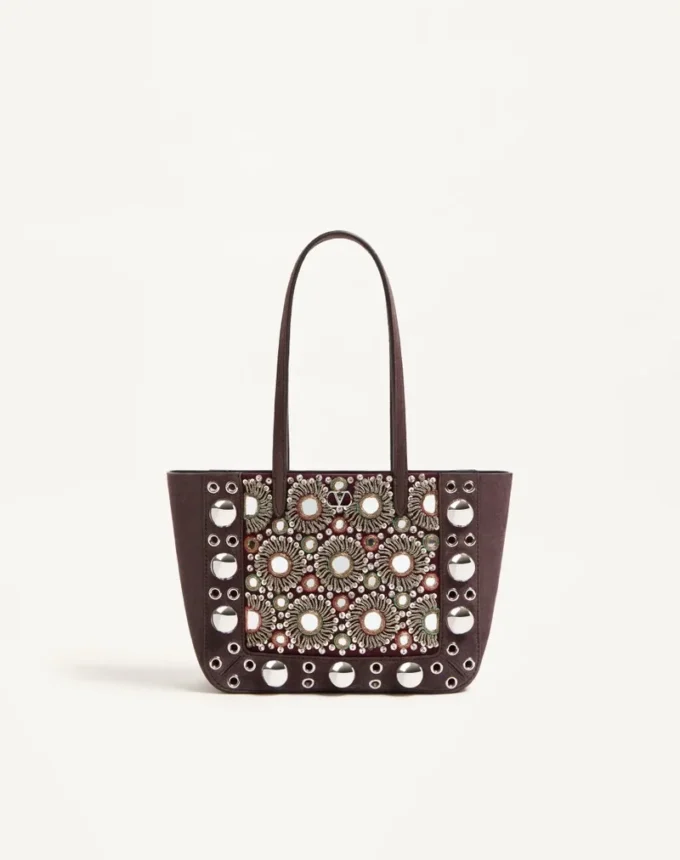 Valentino Garavani Nellcôte Mini-Einkaufstasche mit Stickerei Valentino Garavani Nellcôte Mini-Einkaufstasche mit Stickerei