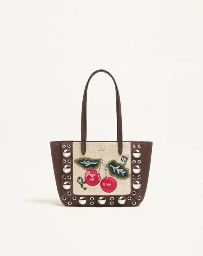 Valentino Garavani Nellcôte Mini-Einkaufstasche mit Stickerei Valentino Garavani Nellcôte Mini-Einkaufstasche mit Stickerei