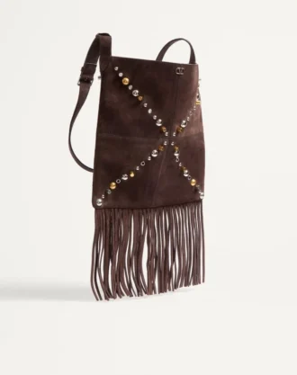 Valentino Garavani Nellcôte Schultertasche aus Wildleder mit Fransen