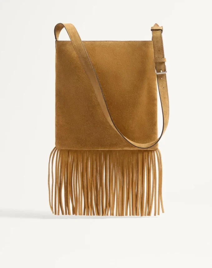 Valentino Garavani Nellcôte Schultertasche aus Wildleder mit Fransen Valentino Garavani Nellcôte Schultertasche aus Wildleder mit Fransen
