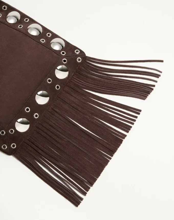 Valentino Garavani Nellcôte Schultertasche aus Wildleder mit Fransen Valentino Garavani Nellcôte Schultertasche aus Wildleder mit Fransen