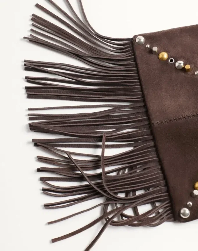 Valentino Garavani Nellcôte Schultertasche aus Wildleder mit Fransen Valentino Garavani Nellcôte Schultertasche aus Wildleder mit Fransen