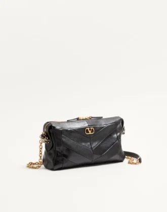 Valentino Garavani Panthea Kleine Schultertasche aus Nappaleder mit Chevron-Muster