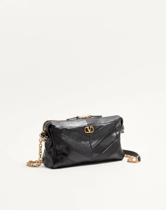Valentino Garavani Panthea Kleine Schultertasche aus Nappaleder mit Chevron-Muster Valentino Garavani Panthea Kleine Schultertasche aus Nappaleder mit Chevron-Muster
