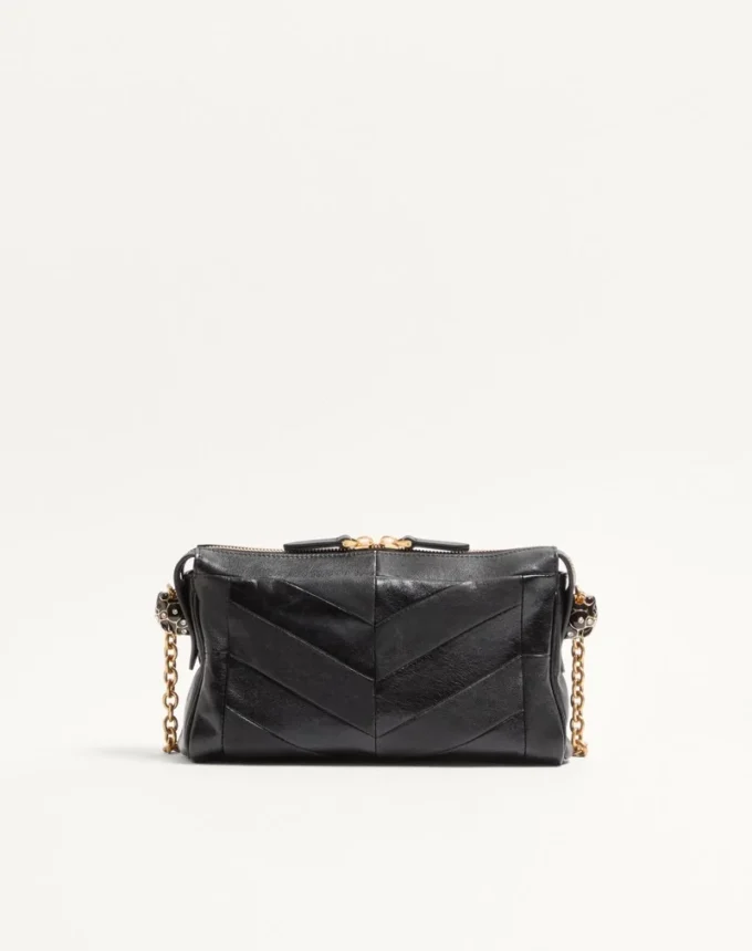 Valentino Garavani Panthea Kleine Schultertasche aus Nappaleder mit Chevron-Muster Valentino Garavani Panthea Kleine Schultertasche aus Nappaleder mit Chevron-Muster