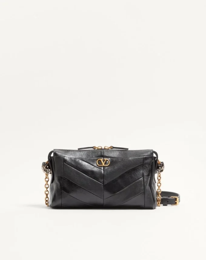 Valentino Garavani Panthea Kleine Schultertasche aus Nappaleder mit Chevron-Muster Valentino Garavani Panthea Kleine Schultertasche aus Nappaleder mit Chevron-Muster