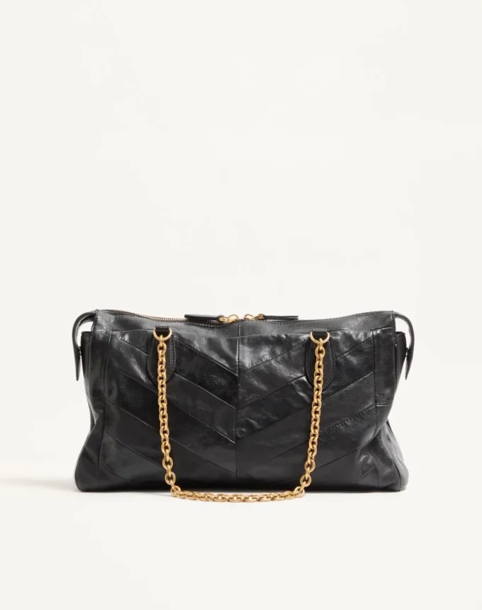 Valentino Garavani Panthea Schultertasche aus Nappaleder mit Chevron-Muster Valentino Garavani Panthea Schultertasche aus Nappaleder mit Chevron-Muster