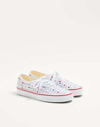 Valentino Garavani und Vans Low-Top-Sneaker aus Stoff mit Valentino Vans Love-Print Valentino Garavani und Vans Low-Top-Sneaker aus Stoff mit Valentino Vans Love-Print