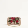Valentino Garavani Vain bestickte Schulter-Clutch mit Cherryfic-Muster Valentino Garavani Vain bestickte Schulter-Clutch mit Cherryfic-Muster