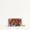 Valentino Garavani Vain bestickte Schulter-Clutch mit Cherryfic-Muster Valentino Garavani Vain bestickte Schulter-Clutch mit Cherryfic-Muster